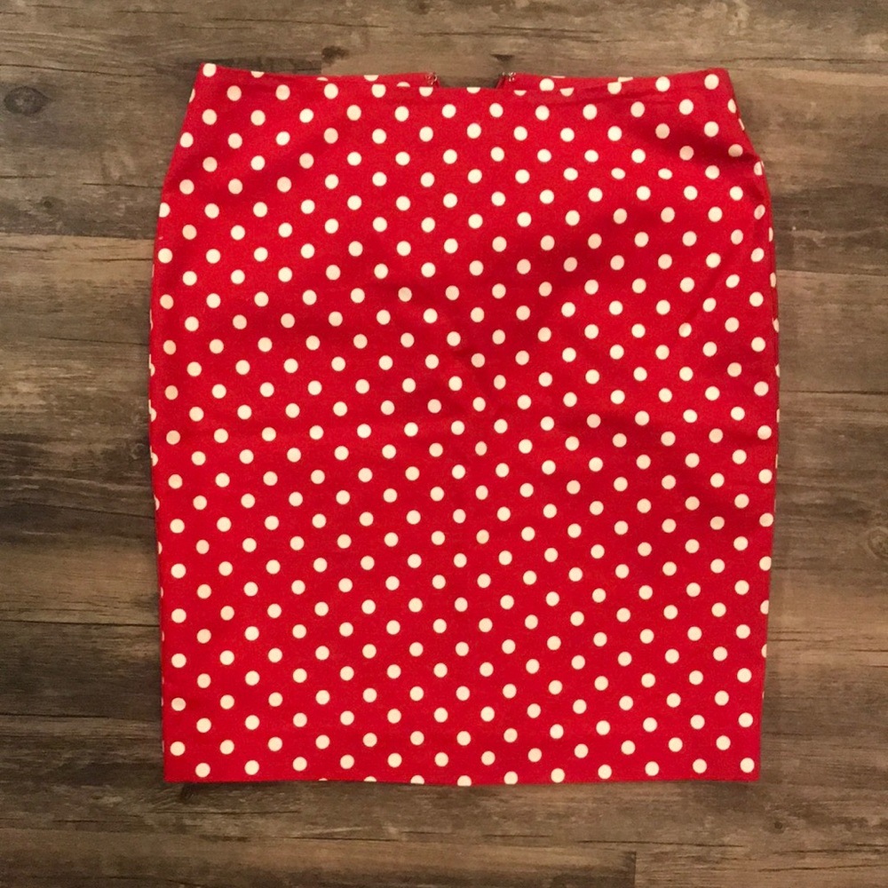 Polka dot pencil skirt